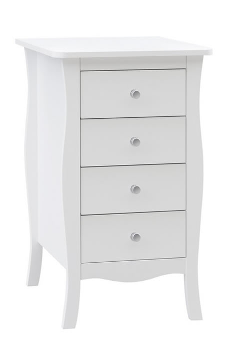 White Wood French Classic 4 Drawer Bedroom Chest Paris Range
