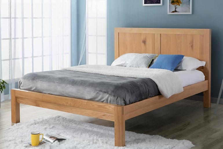 Wooden Oak Bedframe Panelled Headend, Wooden Bed Frame Cost