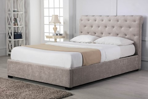 Balmoral Fabric Ottoman - 4'6'' (190cm) Double Stone 