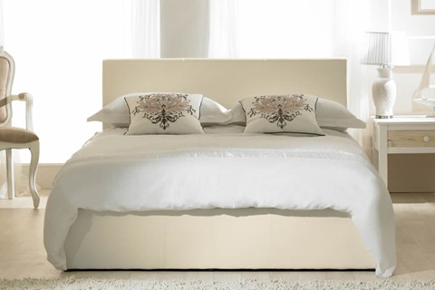Madrid Leather Ottoman - 4'0'' Small Double Ivory 