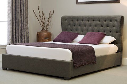 Kensington Fabric Ottoman - Double 4'6'' (135cm) Grey