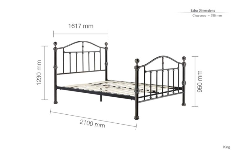 Traditional Metal Black Nickel Bed Frame, Full Size Metal Bed Frame Dimensions