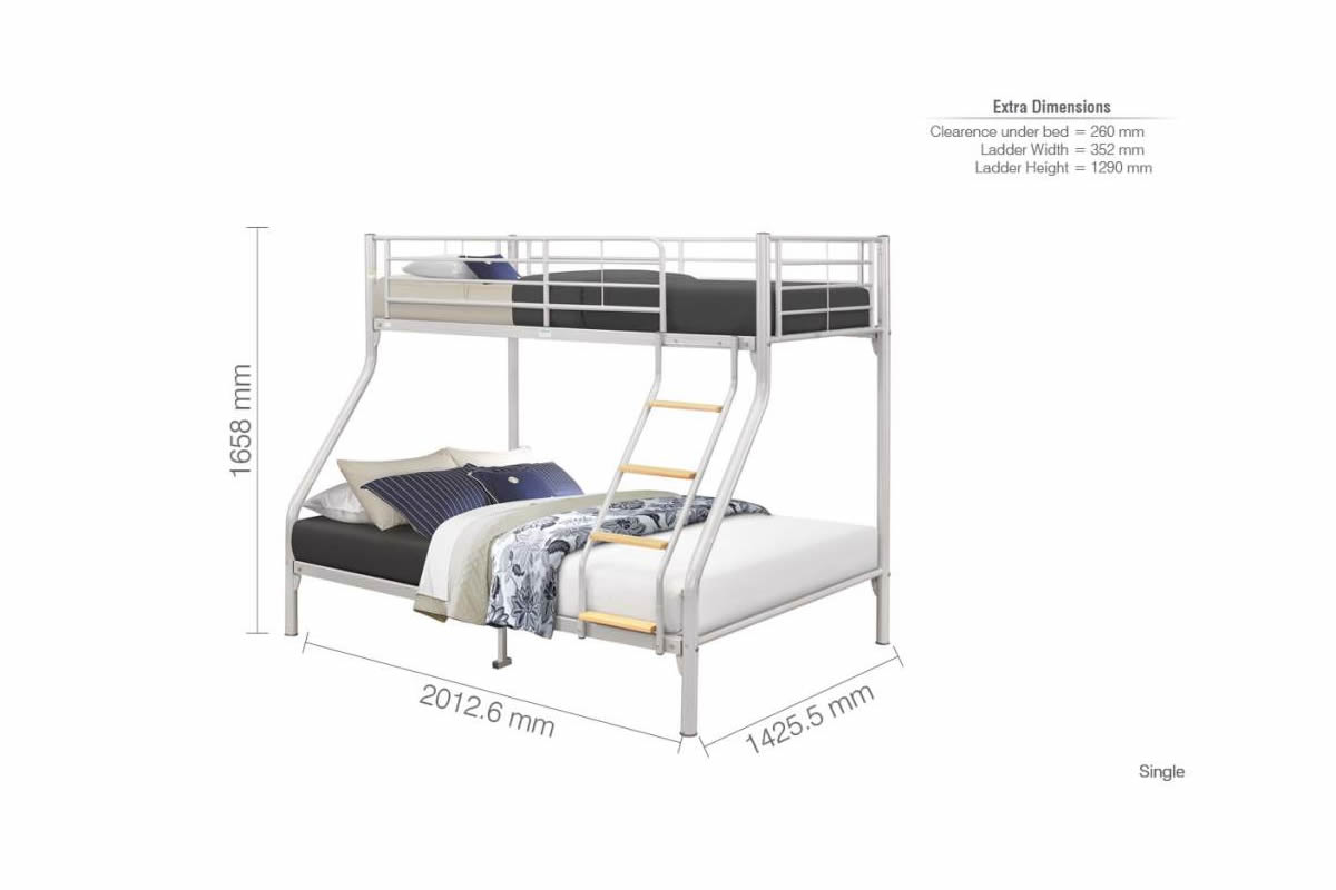 Metal triple on sale sleeper bunk bed