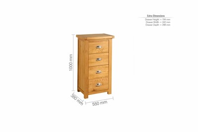 Woburn 4 Drawer Narrow Chest