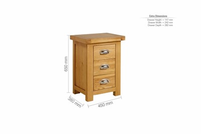 Woburn 3 Drawer Bedside