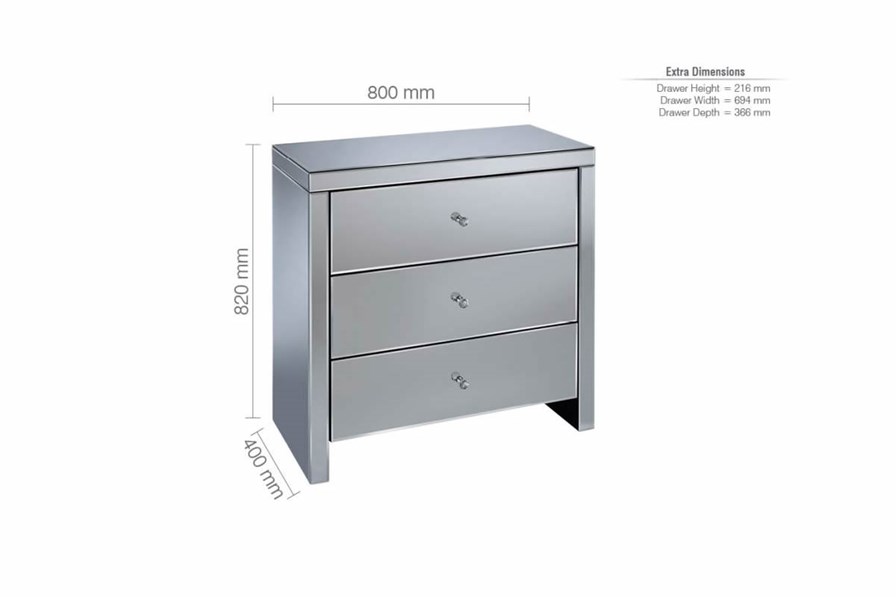 Seville 3 Drawer Chest