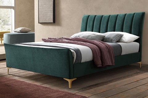 Clover Fabric Bed - 5'0'' Kingsize Green 
