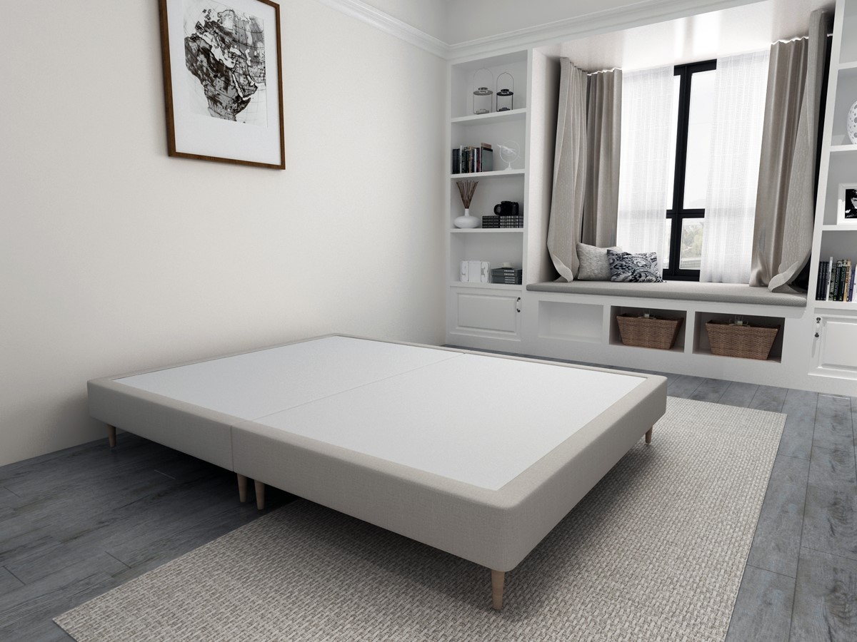 6" Divan Bed Base On Beech Wooden Legs 9 Colours & 6 Sizes