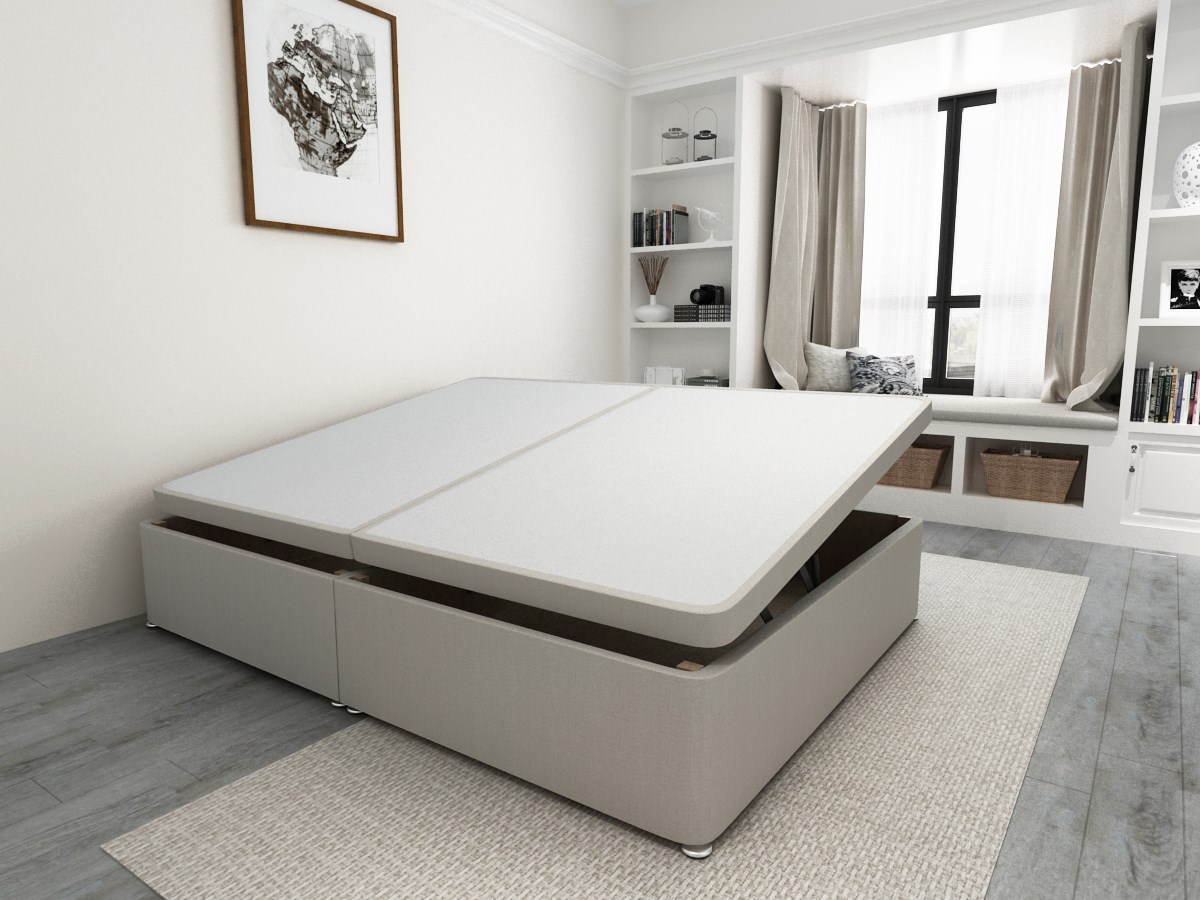 Side Lift Ottoman Storage Divan Bed Base 9 Colours & 6 Sizes