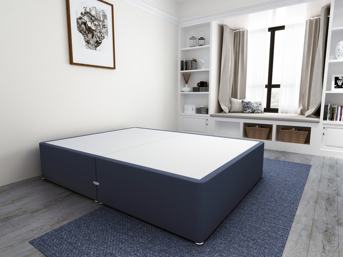 Blue 5'0'' King Size Platform Top Divan Bed Base
