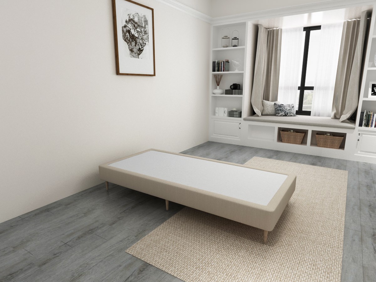 6" Divan Bed Base On Beech Wooden Legs 9 Colours & 6 Sizes