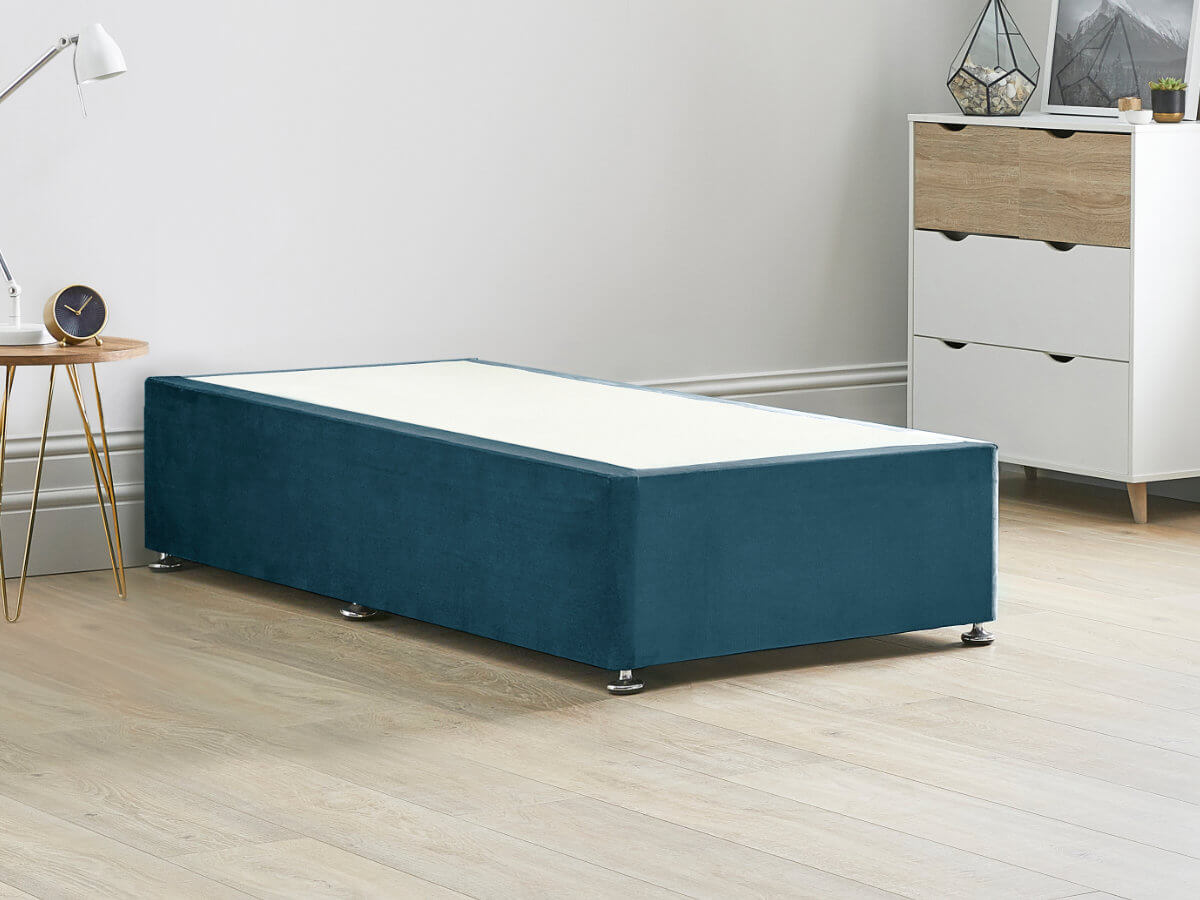 View Reinforced Divan Bed Base 30 Standard Single Marine Blue Heavy Duty Solid 18mm Sides Top Base 16 41cm Base Height information