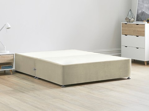 Platform Top Divan Bed Base - 4'6'' Standard Double Oatmeal 