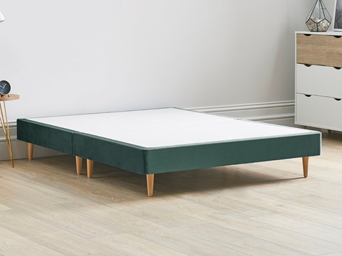 Divan Bed Base On Wooden Legs - 5'0'' King Size Duckegg 