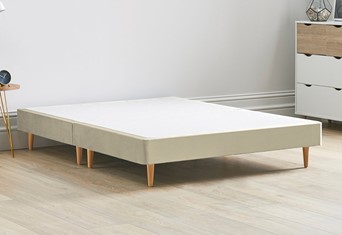 Divan Bed Base On Wooden Legs - 4'0'' Small Double Oatmeal 