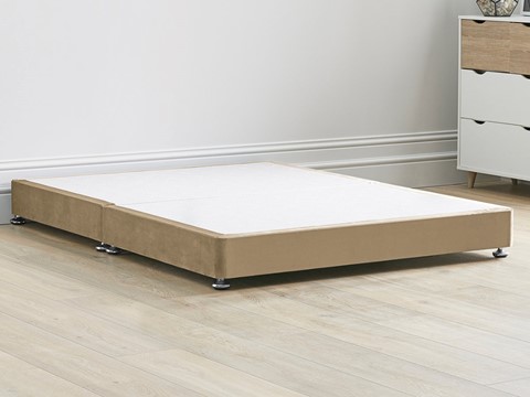 Low Divan Bed Base on Chrome Glides - 5'0'' King Size Latte