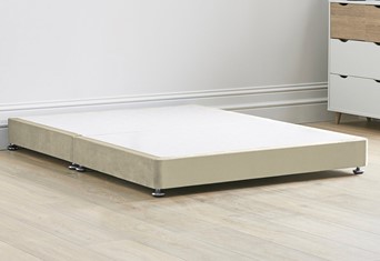 Low Divan Bed Base on Chrome Glides - 4'0'' Small Double Oatmeal 