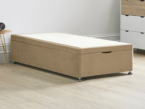 Ottoman Storage End Lift Divan Bed Base - 3'0'' Standard Single Latte