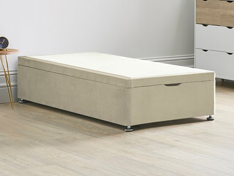 Ottoman Storage End Lift Divan Bed Base - 3'0'' Standard Single Oatmeal 