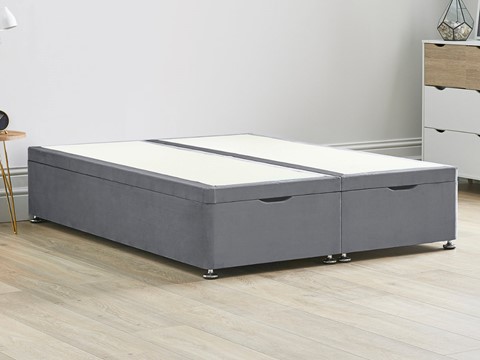 Ottoman Storage End Lift Divan Bed Base - 5'0'' King Size Titanium