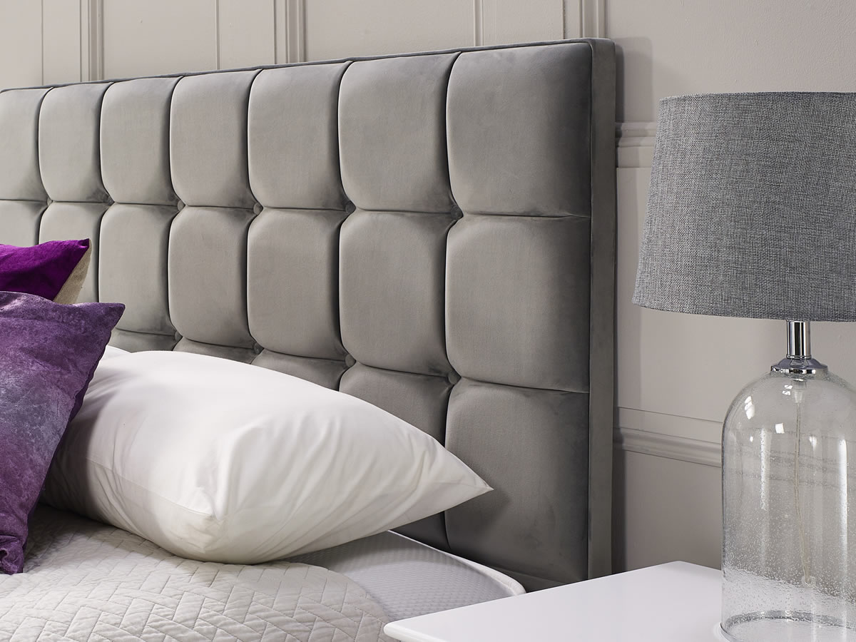 View Pink 60 Super King Contract Fabric Headboard Multiple Square Design Buttoned Detail Quad information