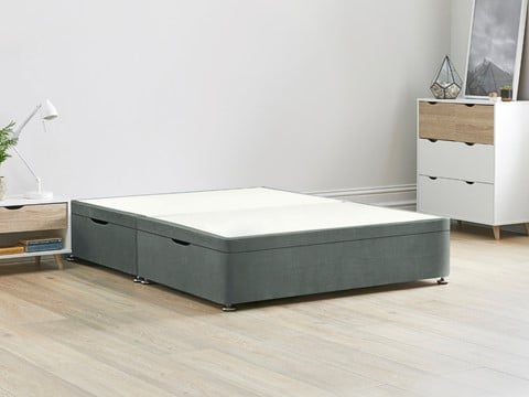 Ottoman Storage Side Lift Divan Bed Base - 4'6'' Standard Double Clay