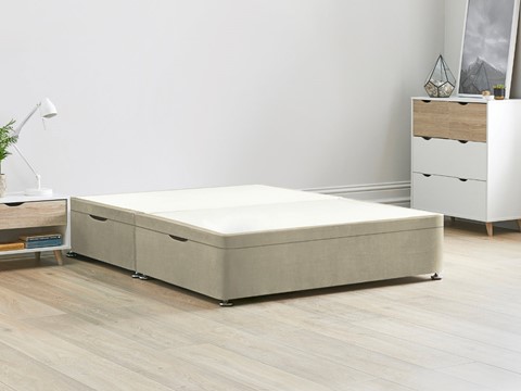 Ottoman Storage Side Lift Divan Bed Base - 4'0'' Small Double Oatmeal 