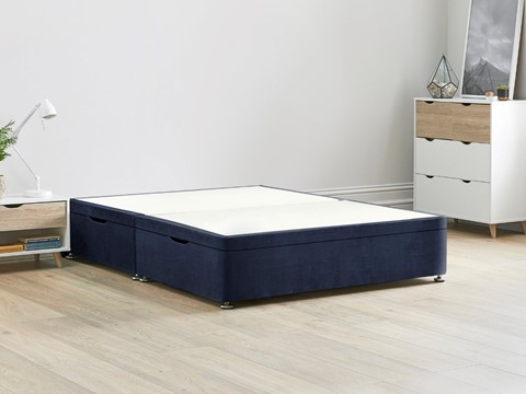 Ottoman Storage Side Lift Divan Bed Base - 4'0'' Small Double Sapphire 
