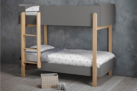 Hero Bunk Bed - Matt Grey/ Oak 