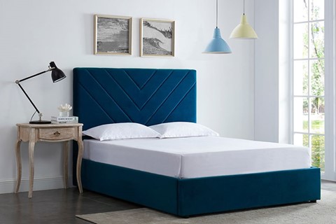 Islington Fabric Bedframe - 4'6'' Double Blue 