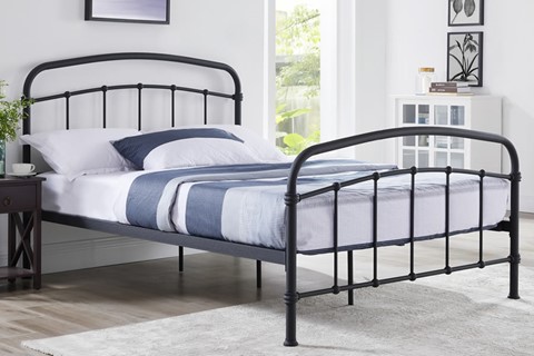 Halston 5'0'' King Size Black Metal Bed Frame