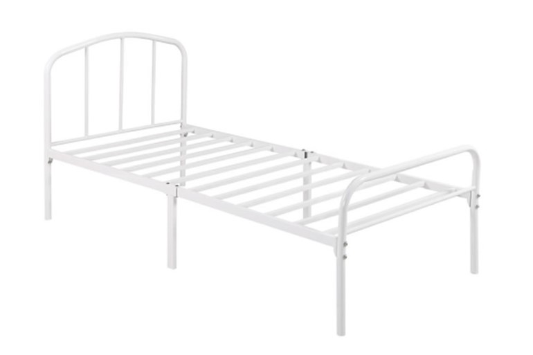 Strong Hospital Style Metal Bedframe, White Metal Single Bed Frame Uk