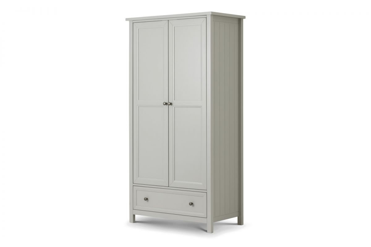 View Painted Light Grey 2 Door Full Hanging Combination Wardrobe Including One Large Storage Drawer Easy Glide Drawers Maine Bedroom Furniture Birlea information