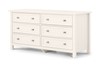 Maine White 6 Drawer Wide Chest