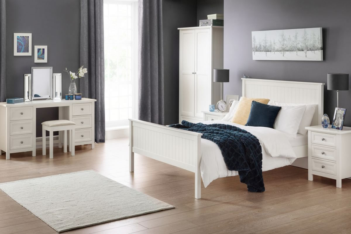 Parma white wooden bed frame discount