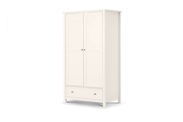 Maine White 2 Door Combination Wardrobe