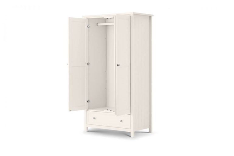 Maine White 2 Door Combination Wardrobe