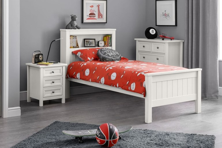 Maine White Bookcase Bed