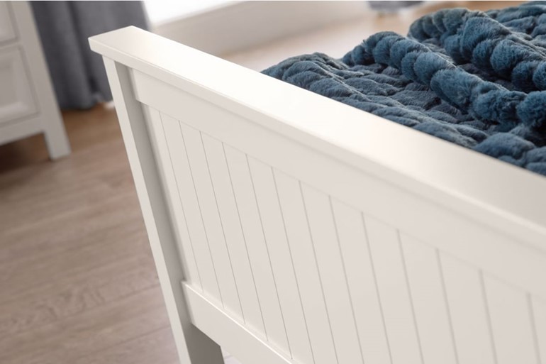 Maine White Wooden Bed Frame