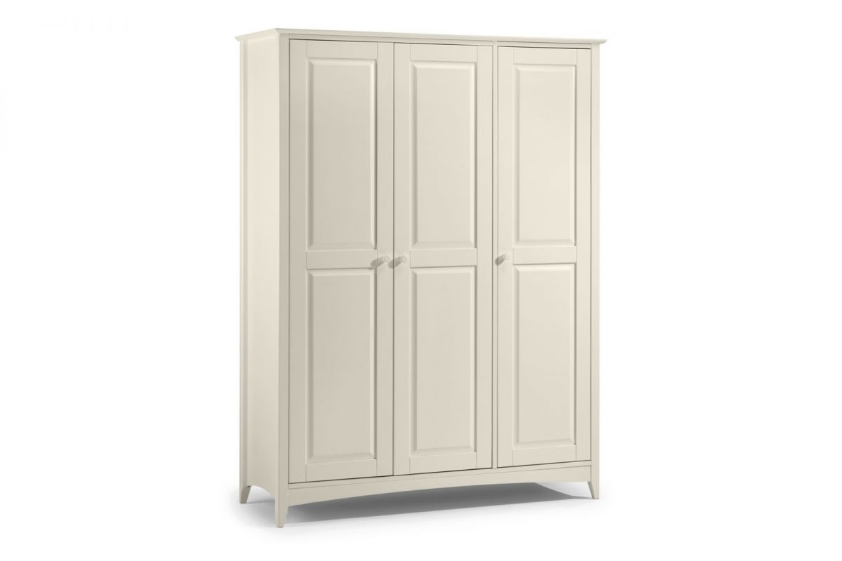 View Painted White 3 Door Wardrobe Double Full Hanging Section Three Adjustable Shelves Shaker Style Matching Furniture Cameo Stone information