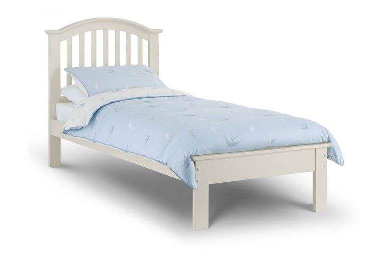 Cream Painted Bedframe Curved Slatted Headboard Low Footend Olivia
