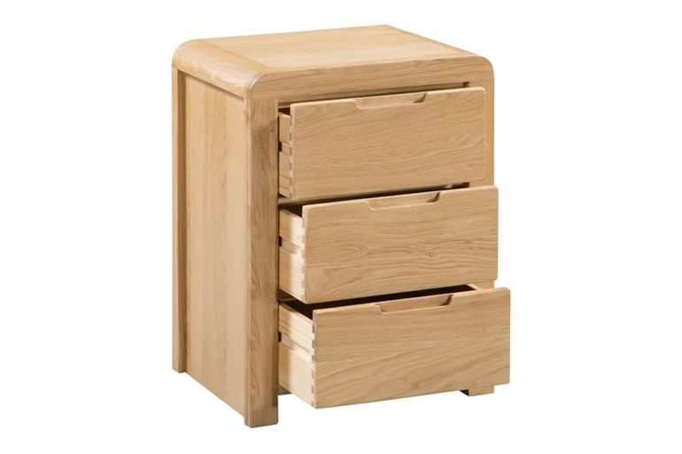 Curve 3 Drawer Bedside