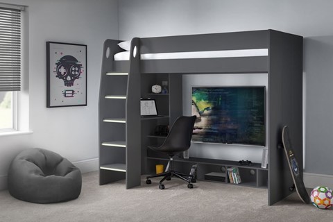 Nebula Gaming Bed with Desk - Anthracite 