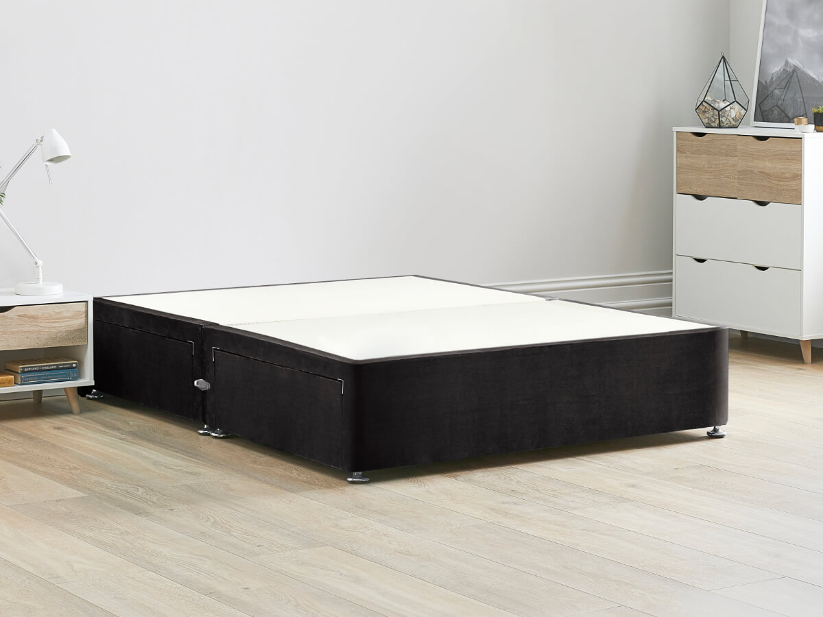 Superfine Chenille Fabric Divan Bed Base with Storage Options 