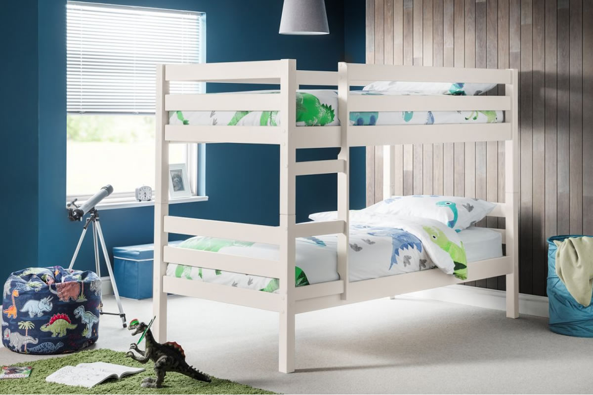 View White Wooden Painted Bunk Bed Camden information
