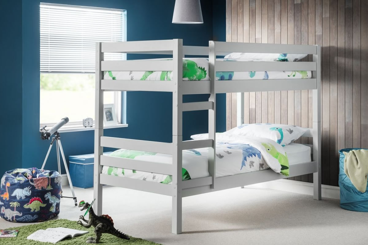 View Light Grey Painted Wooden Bunk Bed Camden information