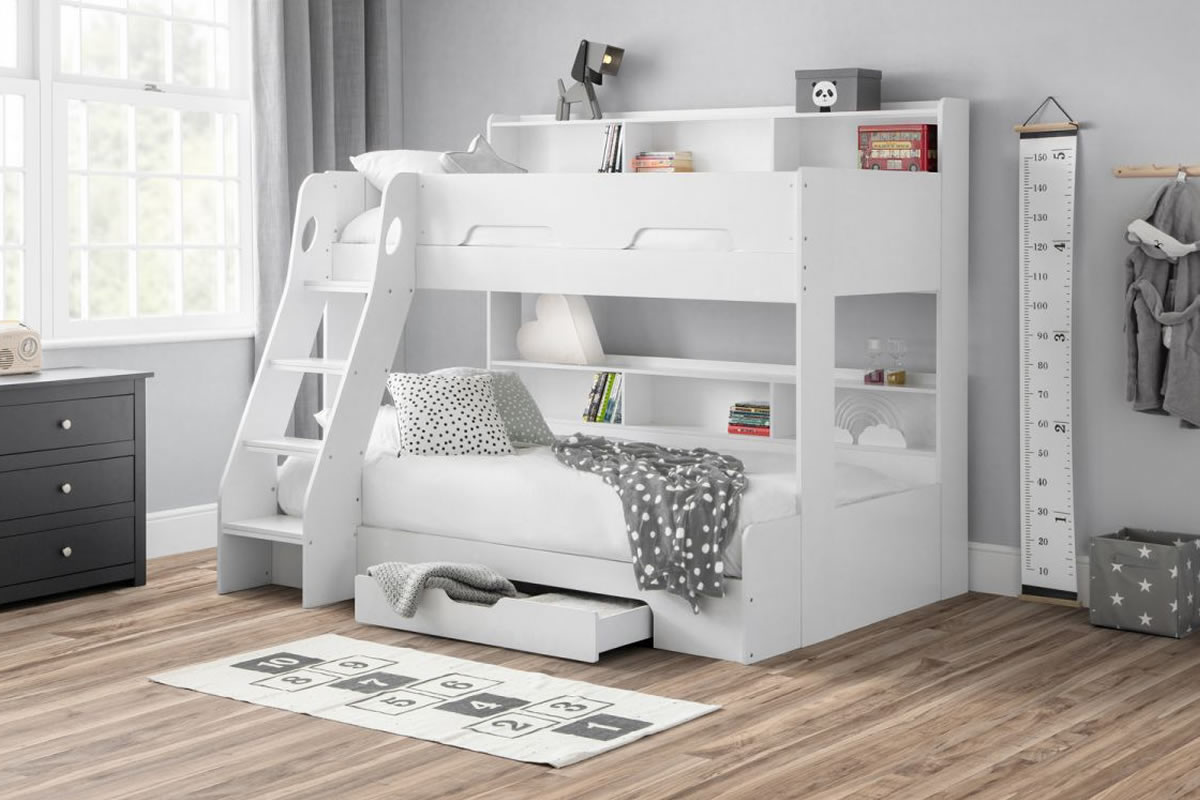 View Painted Wooden Triple Bunk Bed Sleeps 3 2 Colours Available Orion information