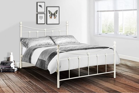 Rebecca Bed - 4'6 Double Stone White 