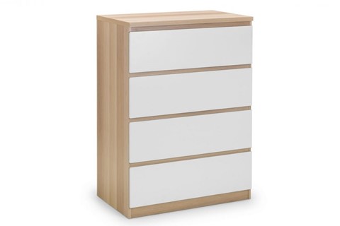 Jupiter 4 Drawer Chest - White/Oak 