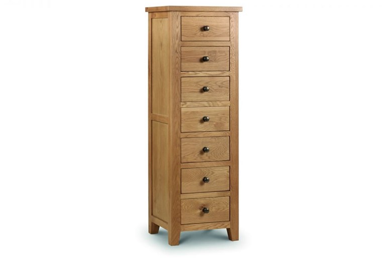 Marlborough Oak 7 Drawer Narrow Chest